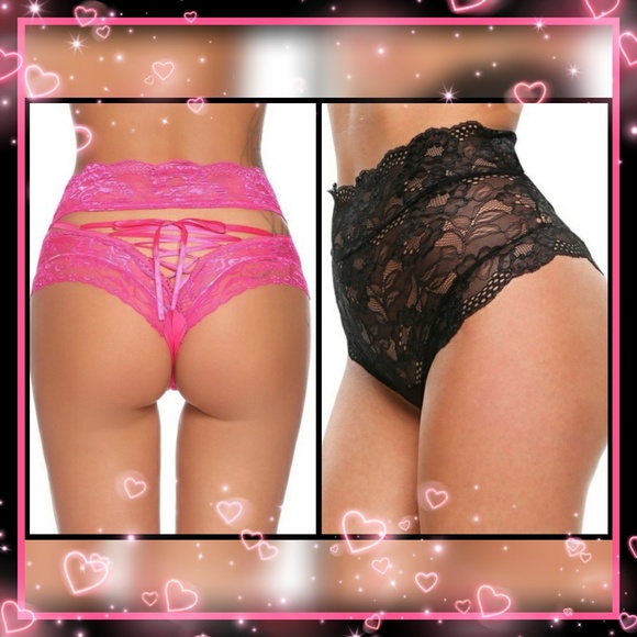 ☆ Lover Beauty lace seamless panties Pink or Black - Picture 3 of 6